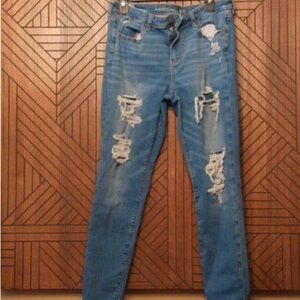 American Eagle Outfitters Ripped Blue Skinny Jeans